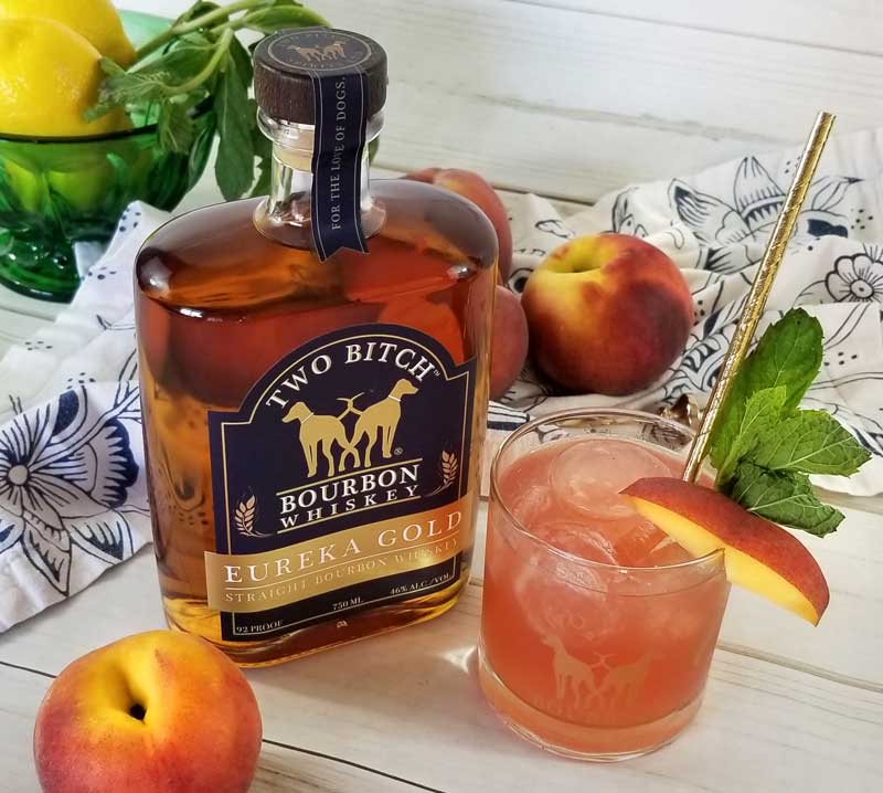 Miss Scarlett's Peach Punch With two Bitch Bourbon Fresh